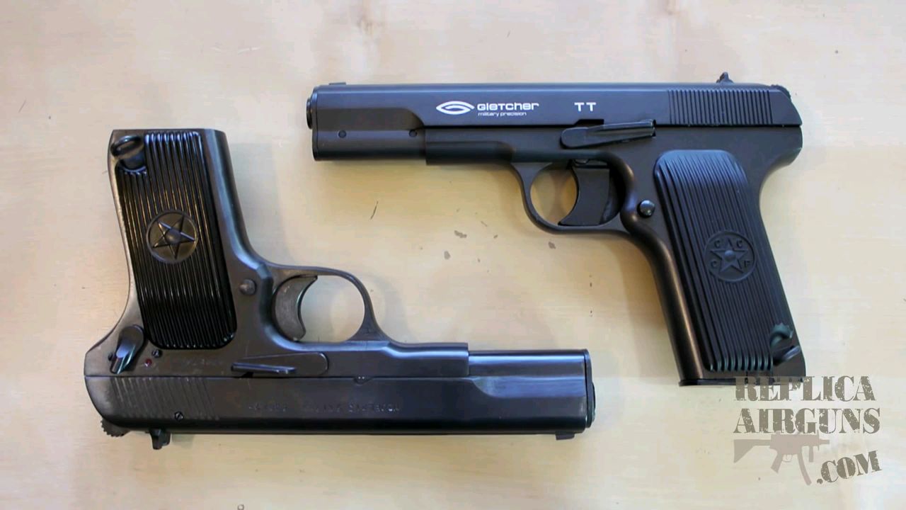 真铁玩具对比Gletcher TT Tokarev CO2 Blowback 4.5mm (转载)
